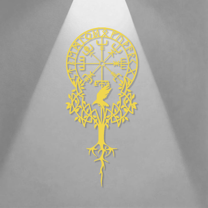 WorldNorse Viking Vegvisir Raven Yggdrasil Metall-Wanddekoration - image 7