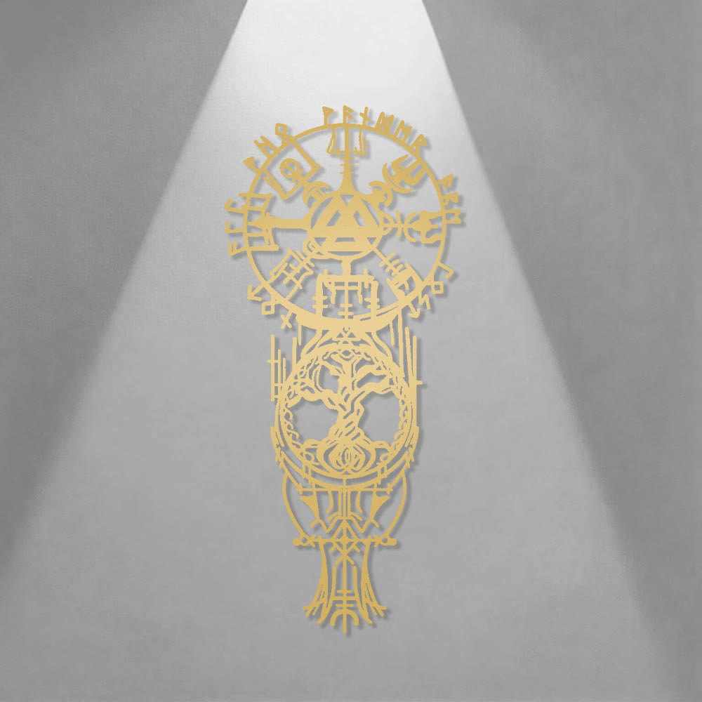 WorldNorse Vegvisir Valknut Yggdrasil Totem Metall Wanddekoration - image 7