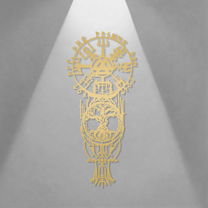 WorldNorse Vegvisir Valknut Yggdrasil Totem Metall Wanddekoration - image 7