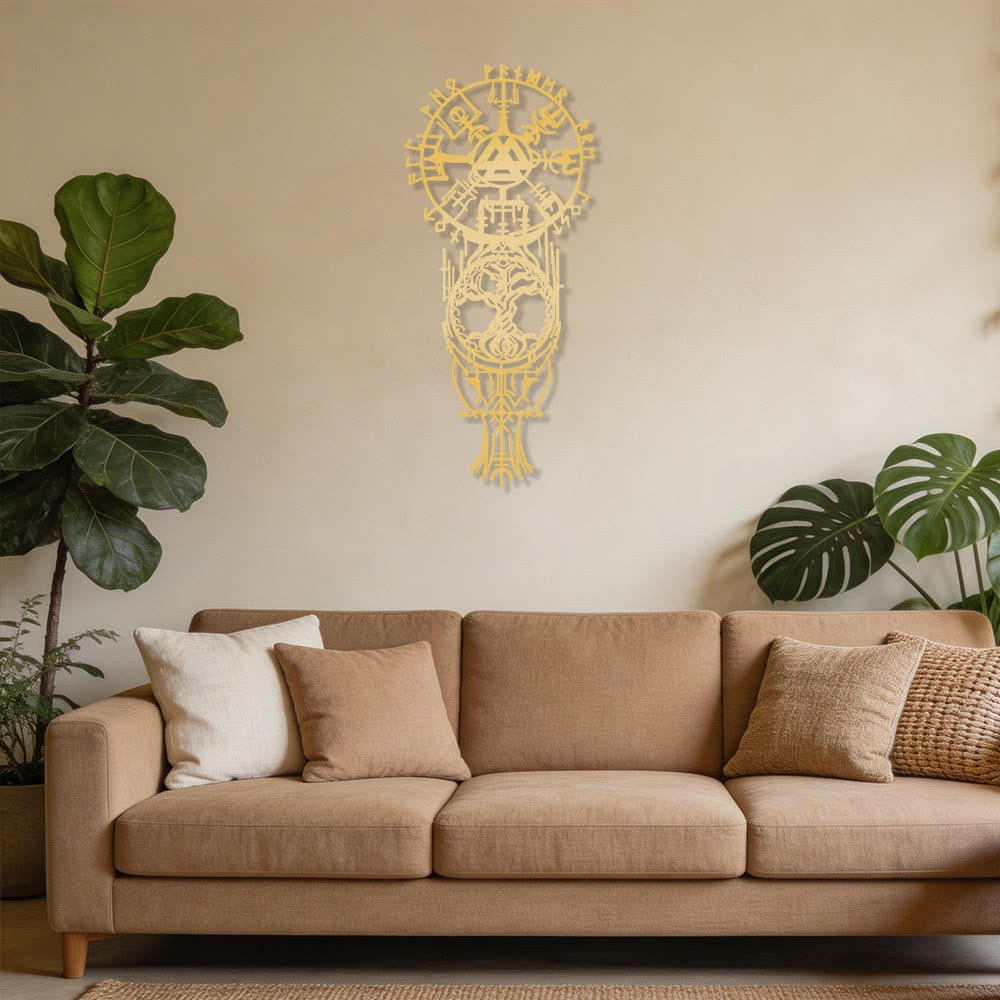 WorldNorse Vegvisir Valknut Yggdrasil Totem Metall Wanddekoration - image 10