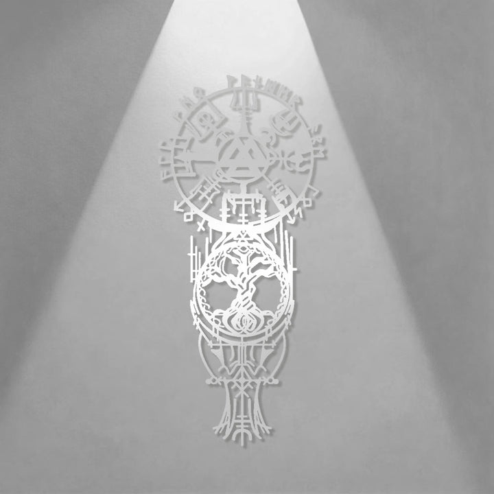 WorldNorse Vegvisir Valknut Yggdrasil Totem Metall Wanddekoration - image 11