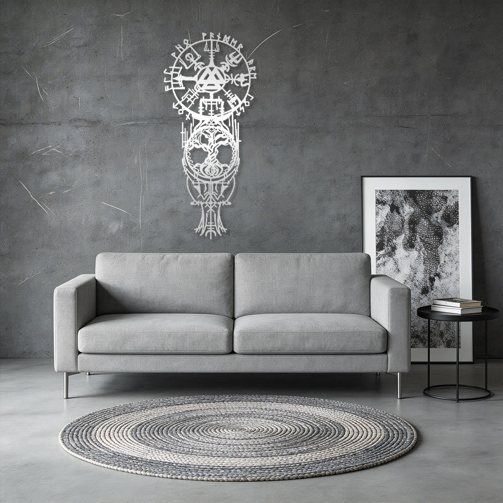 WorldNorse Vegvisir Valknut Yggdrasil Totem Metall Wanddekoration - image 14