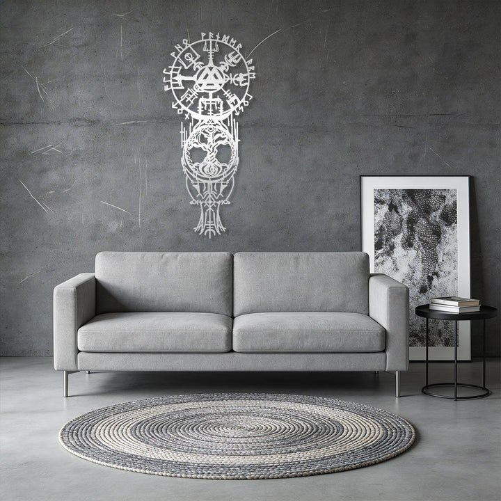 WorldNorse Vegvisir Valknut Yggdrasil Totem Metall Wanddekoration - image 14