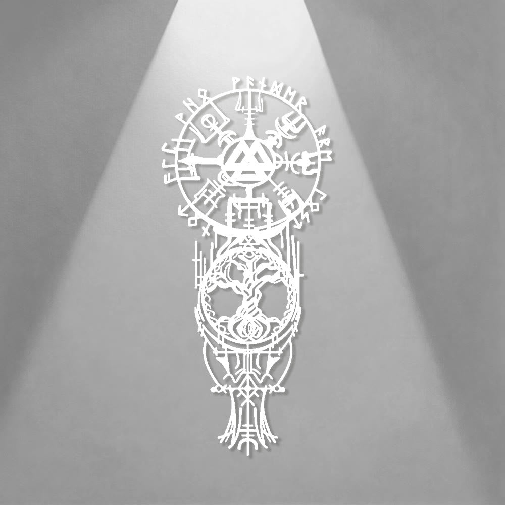 WorldNorse Vegvisir Valknut Yggdrasil Totem Metall Wanddekoration - image 15