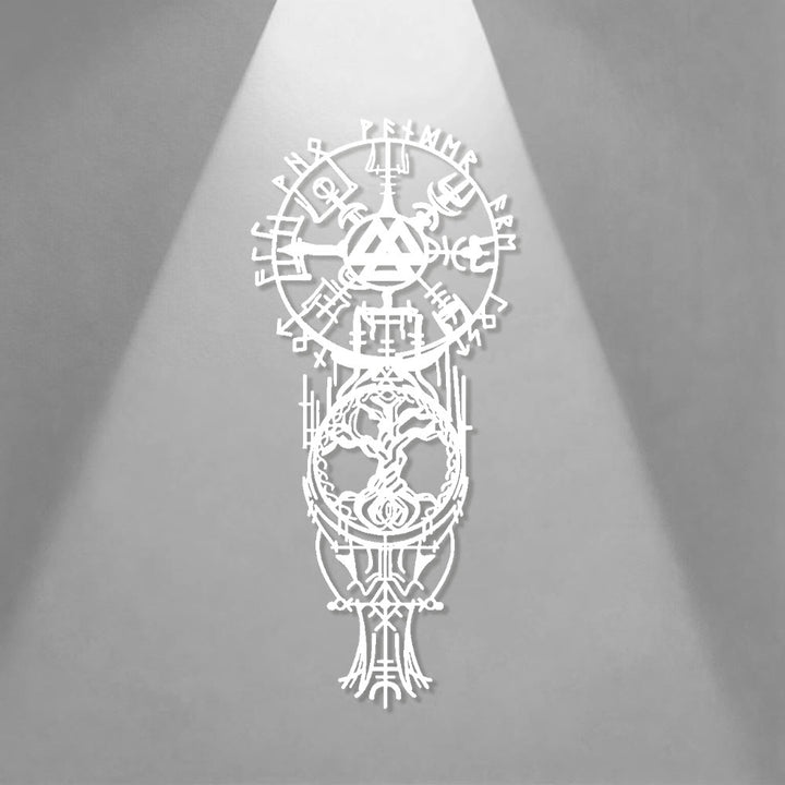 WorldNorse Vegvisir Valknut Yggdrasil Totem Metall Wanddekoration - image 15