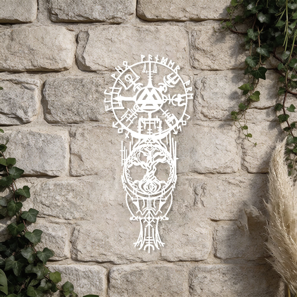 WorldNorse Vegvisir Valknut Yggdrasil Totem Metall Wanddekoration - image 18