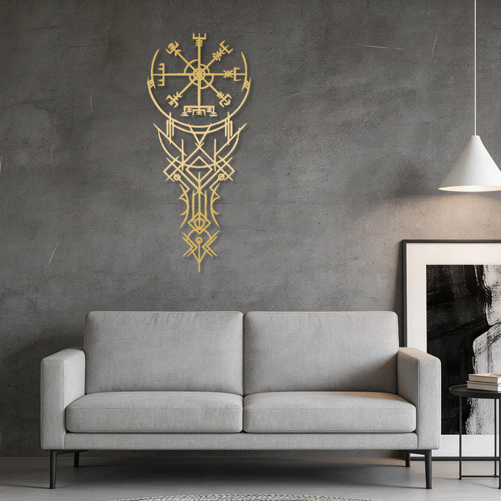 WorldNorse Viking Vegvisir Kompass-Totem Metall-Wanddekoration - image 10