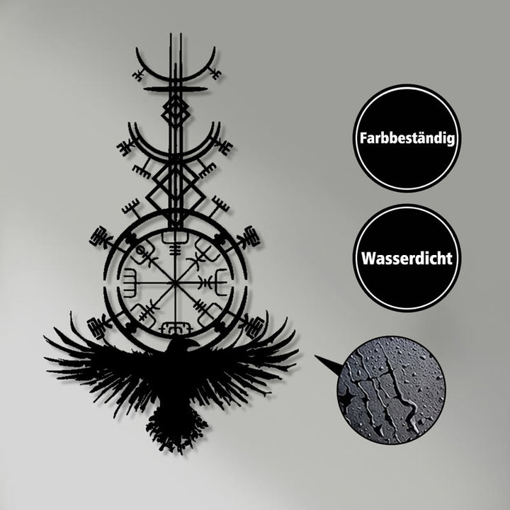 WorldNorse Vegvisir Raven Metall-Wanddekoration - image 3