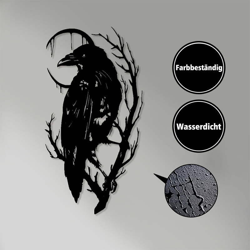 WorldNorse Viking Raven Halbmond-Zweig-Metall-Wanddekoration - image 3