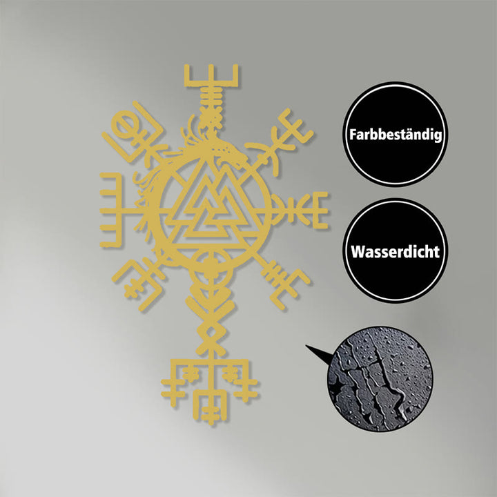 WorldNorse Viking Vegvisir Valknut Jormungandr Metall-Wanddekoration - image 3