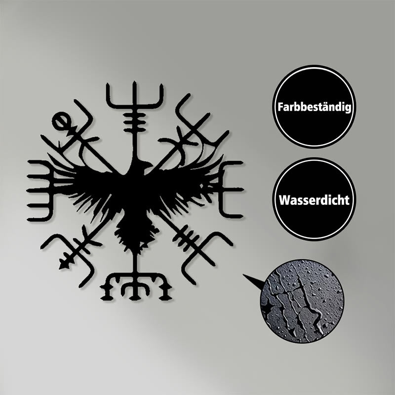 WorldNorse Viking Vegvisir Raven Metall-Wanddekoration - image 3