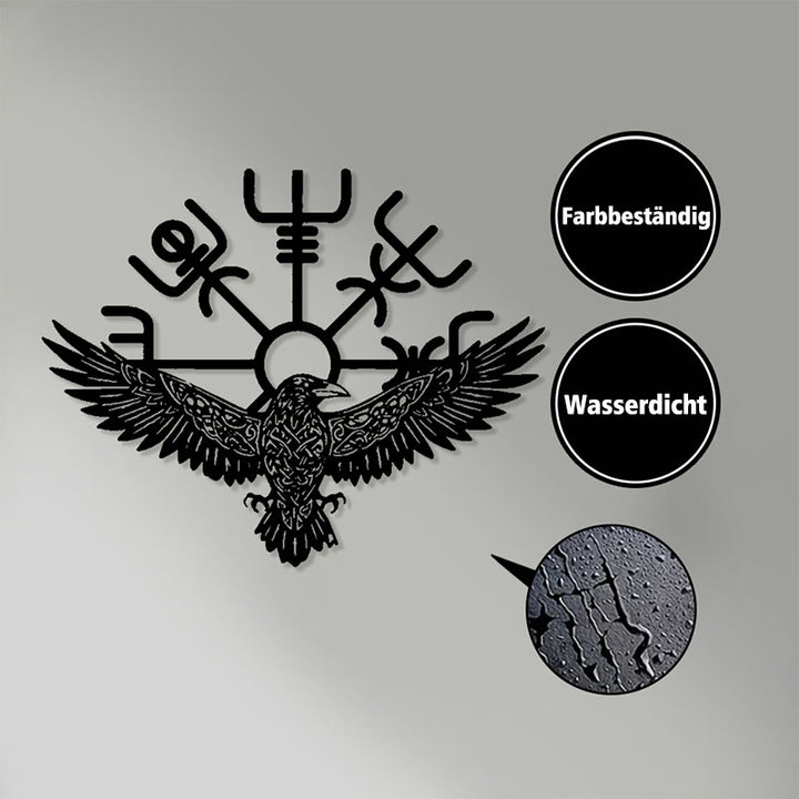 WorldNorse Raven Vegvisir Keltischer Knoten Metal Wall Decor - image 3