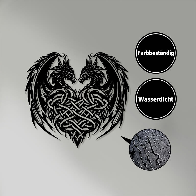 WorldNorse Twin Dragons Keltischer Knoten Heart Metal Wall Decor - image 3