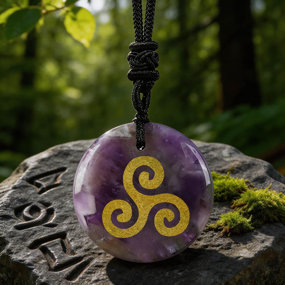 WorldNorse Triskelion Spiralknoten-Kristallkette - Amethyst - image 7
