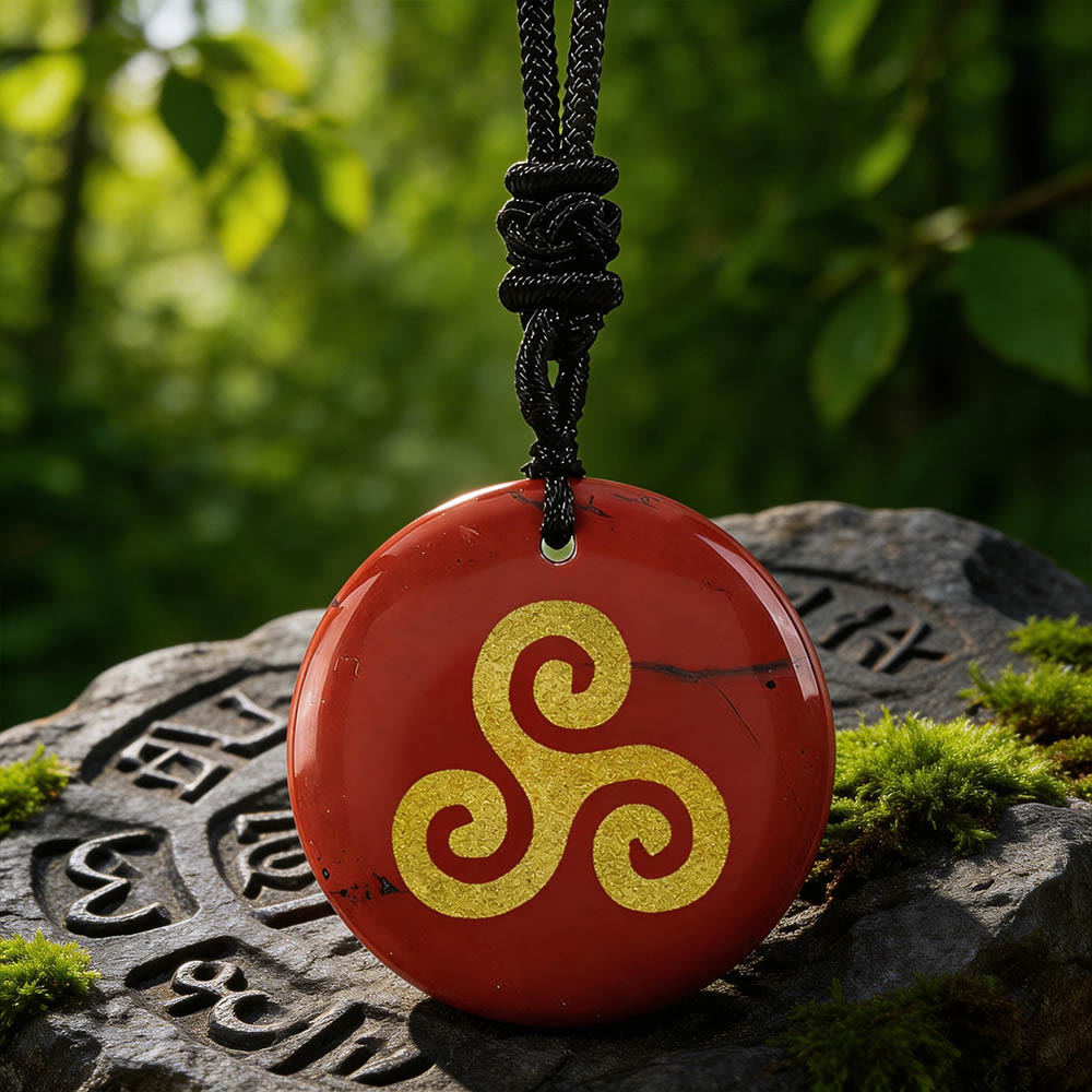WorldNorse Triskelion Spiralknoten-Kristallkette - Roter Jaspis - image 5