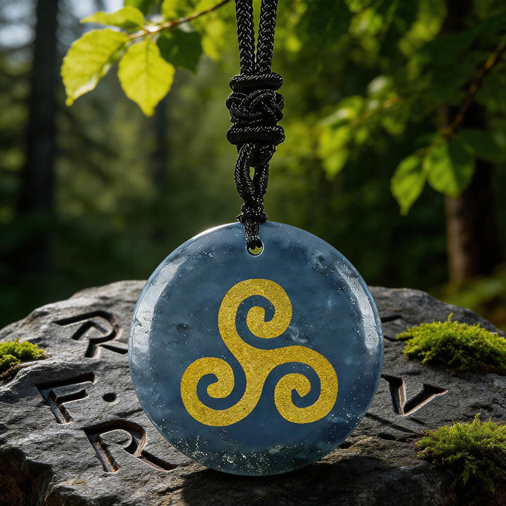 WorldNorse Triskelion Spiralknoten-Kristallkette - Blauer Aventurin - image 12