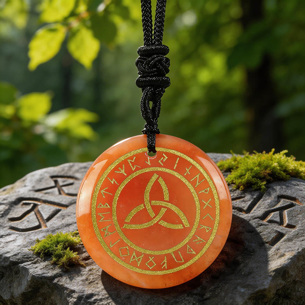 WorldNorse Triquetra Rune Kristallkette - Roter Aventurin - image 9