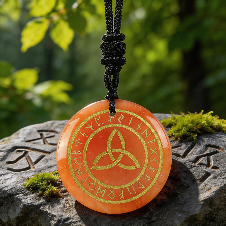 WorldNorse Triquetra Rune Kristallkette - Roter Aventurin - image 9