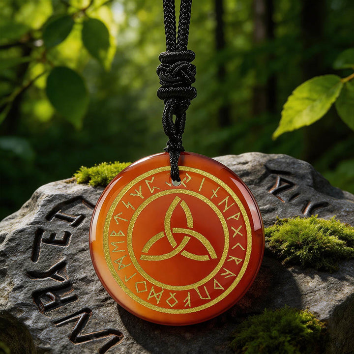 WorldNorse Triquetra Rune Kristallkette - Roter Achat - image 8