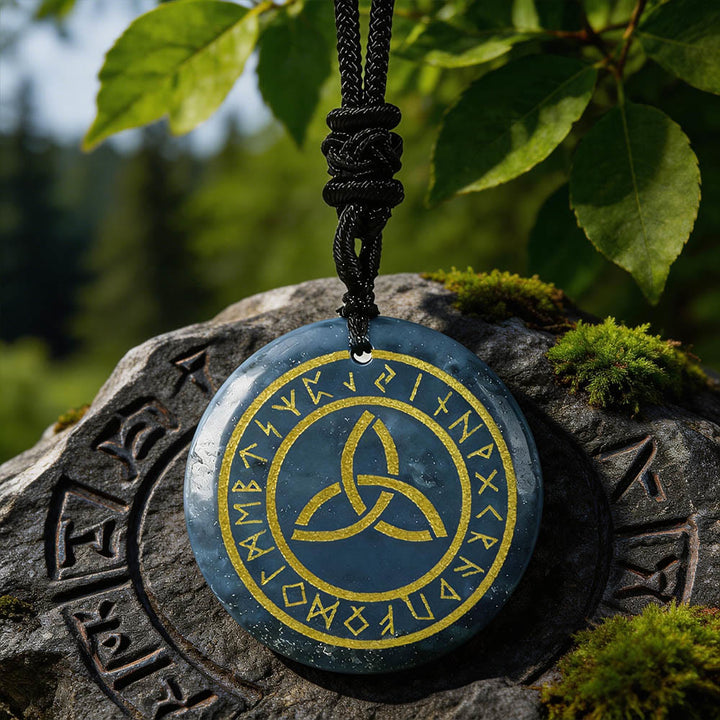 WorldNorse Triquetra Rune Kristallkette - Blauer Aventurin - image 12