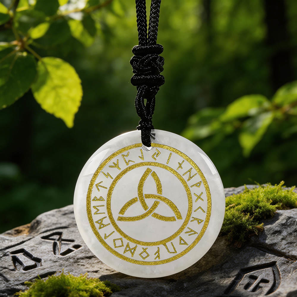 WorldNorse Triquetra Rune Kristallkette - Klarer Quarz - image 6