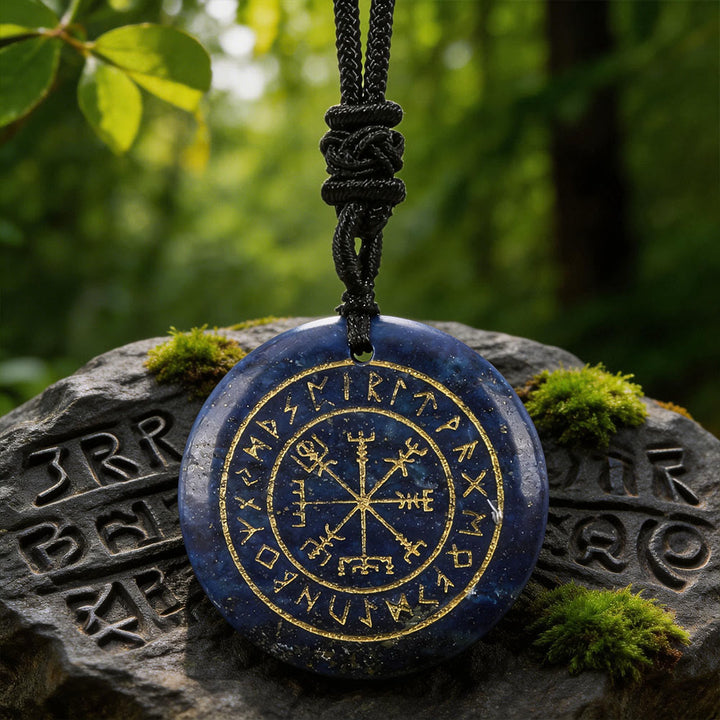 WorldNorse Vegvisir Rune -Leitkristall-Halskette - Lapislazuli - image 8
