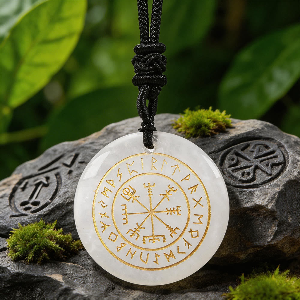 WorldNorse Vegvisir Rune -Leitkristall-Halskette - Klarer Quarz - image 7