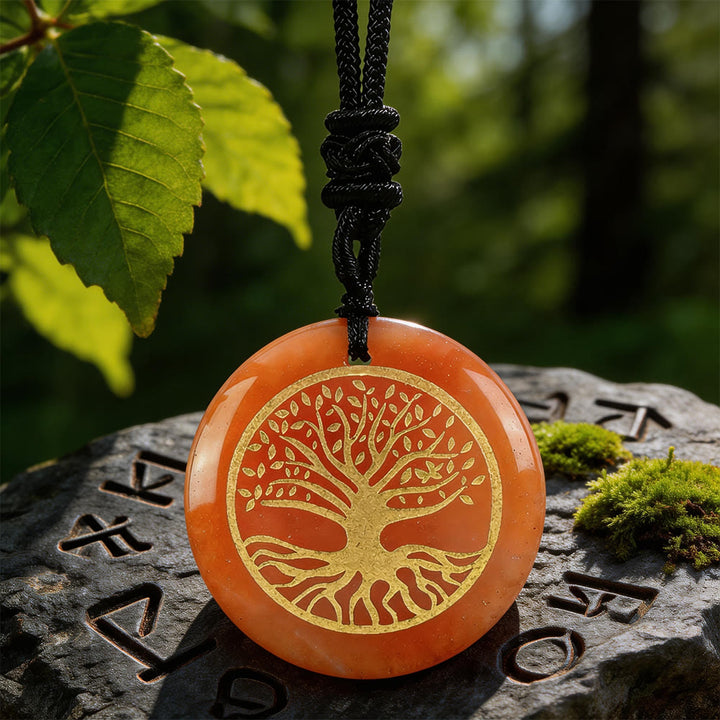 WorldNorse Yggdrasil Lebenswurzel-Kristallkette - Roter Aventurin - image 9