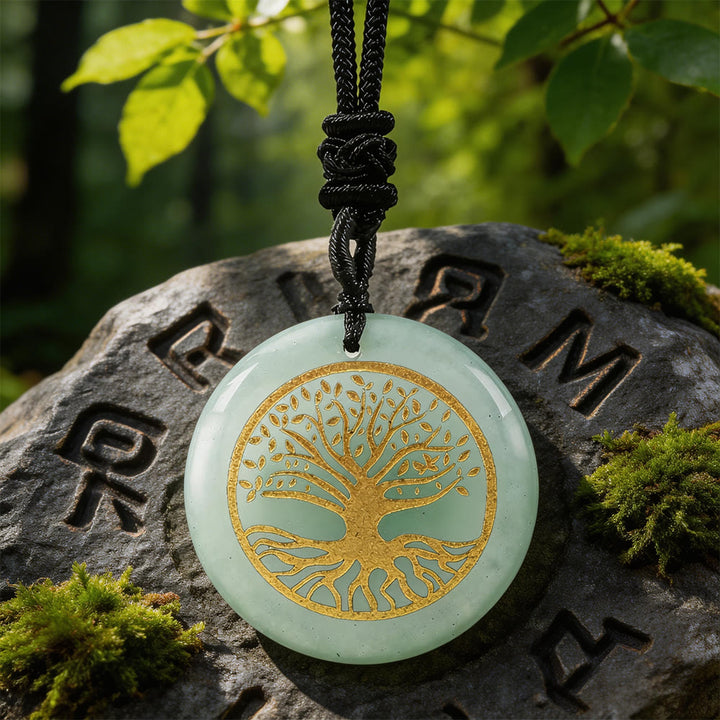 WorldNorse Yggdrasil Lebenswurzel-Kristallkette - Grüner Aventurin - image 3