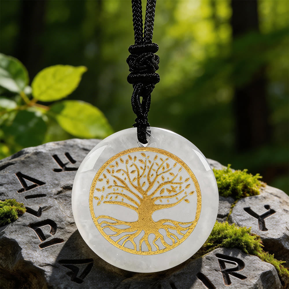 WorldNorse Yggdrasil Lebenswurzel-Kristallkette - Klarer Quarz - image 6