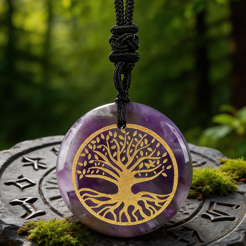 WorldNorse Yggdrasil Lebenswurzel-Kristallkette - Amethyst - image 7