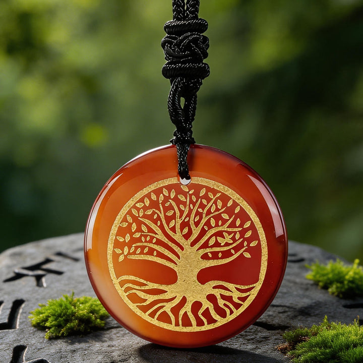 WorldNorse Yggdrasil Lebenswurzel-Kristallkette - Roter Achat - image 8