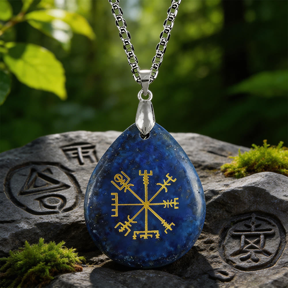WorldNorse Vegvisir Kompass Pfadwächter Kristallkette - Lapislazuli - image 9