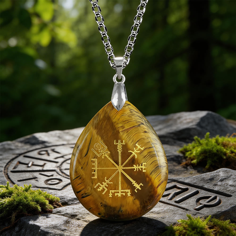 WorldNorse Vegvisir Kompass Pfadwächter Kristallkette - Tigerauge - image 4
