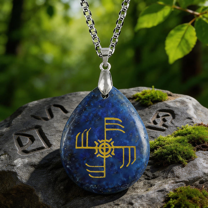 WorldNorse Ginfaxi Rune -Kristallkette - Lapislazuli - image 8