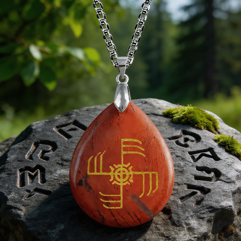 WorldNorse Ginfaxi Rune -Kristallkette - Roter Jaspis - image 9
