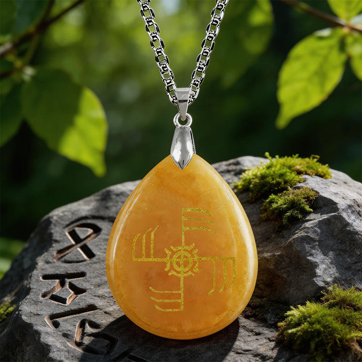 WorldNorse Ginfaxi Rune -Kristallkette - Roter Aventurin - image 3