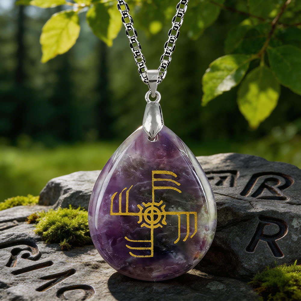 WorldNorse Ginfaxi Rune -Kristallkette - Amethyst - image 5