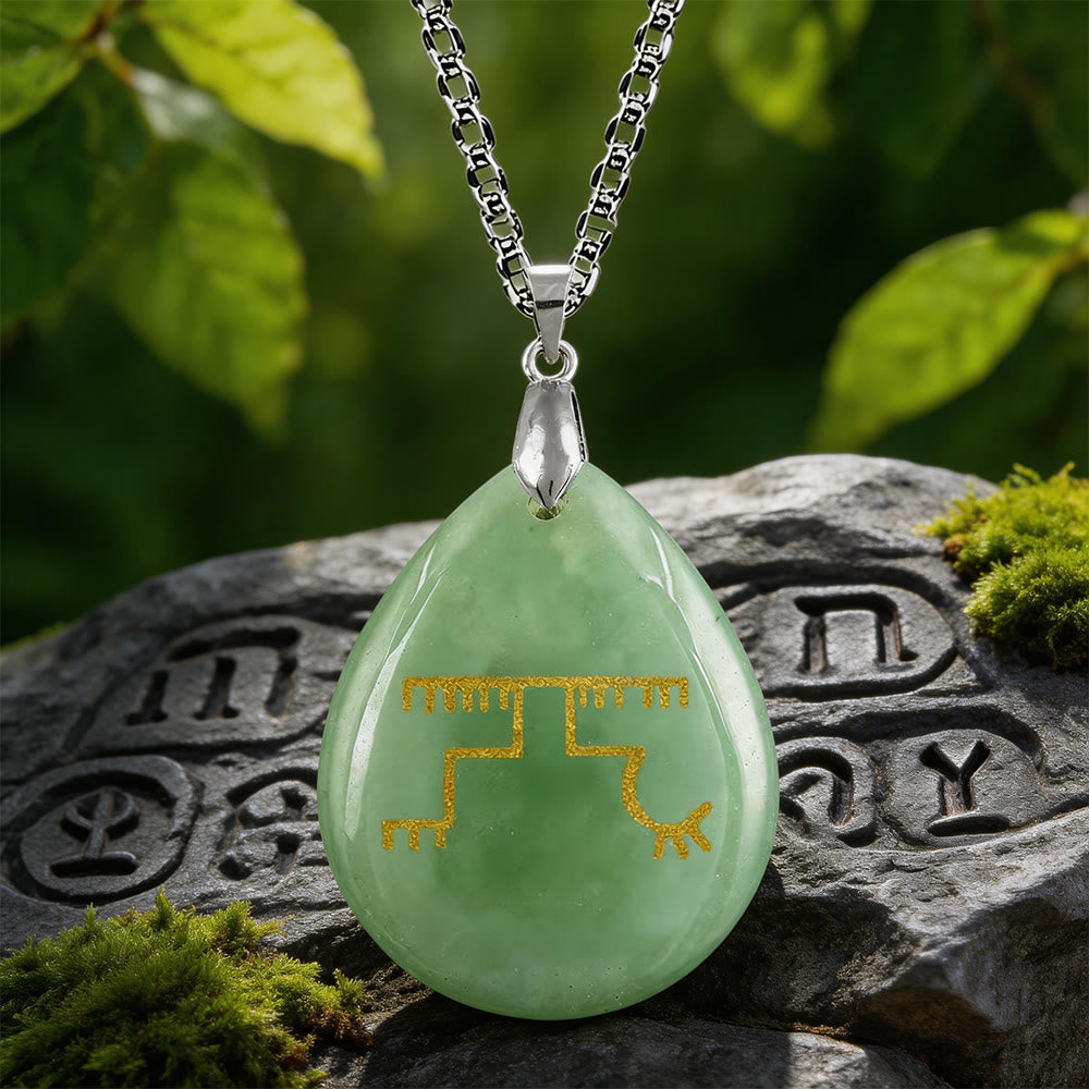 WorldNorse Gapaldur Standhafter Rune -Halskette - Grüner Aventurin - image 6