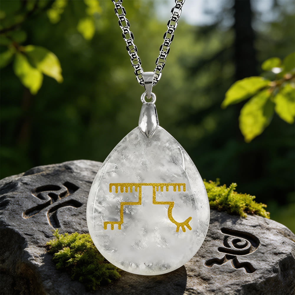 WorldNorse Gapaldur Standhafter Rune -Halskette - Klarer Quarz - image 10
