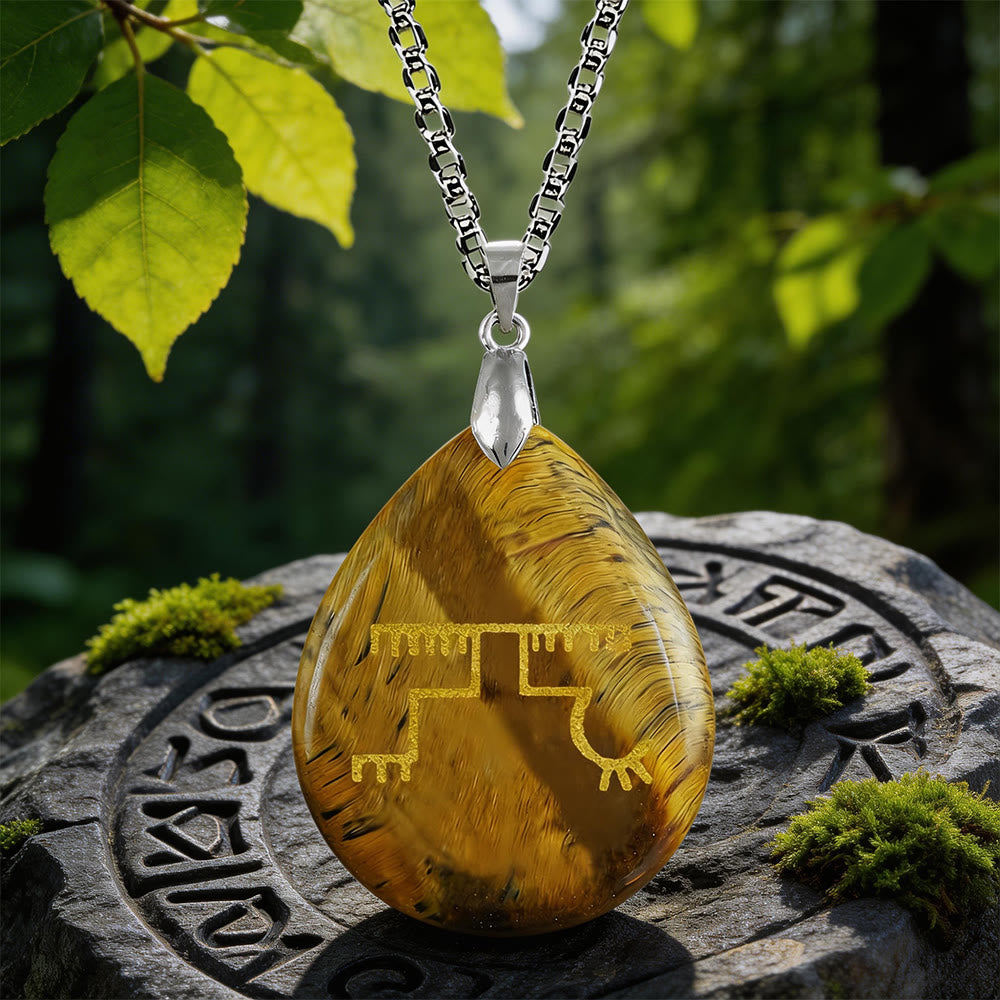 WorldNorse Gapaldur Standhafter Rune -Halskette - Tigerauge - image 3
