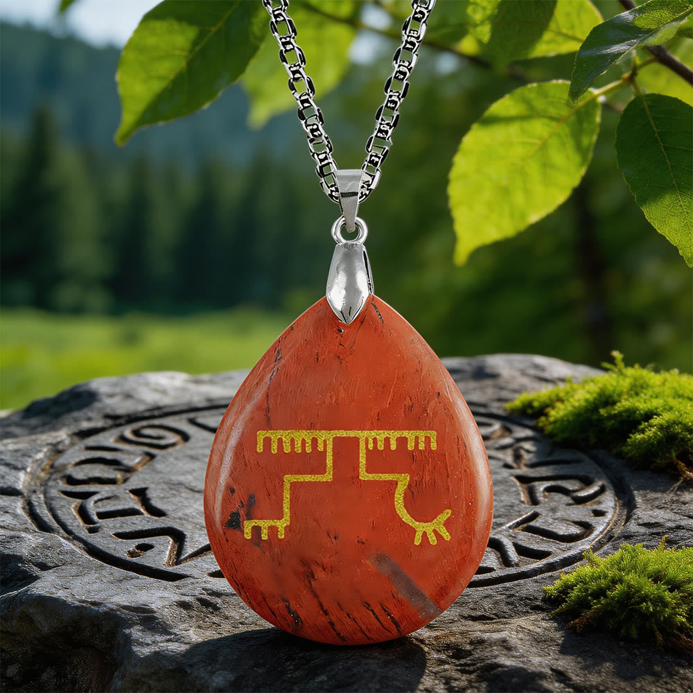 WorldNorse Gapaldur Standhafter Rune -Halskette - Roter Jaspis - image 9