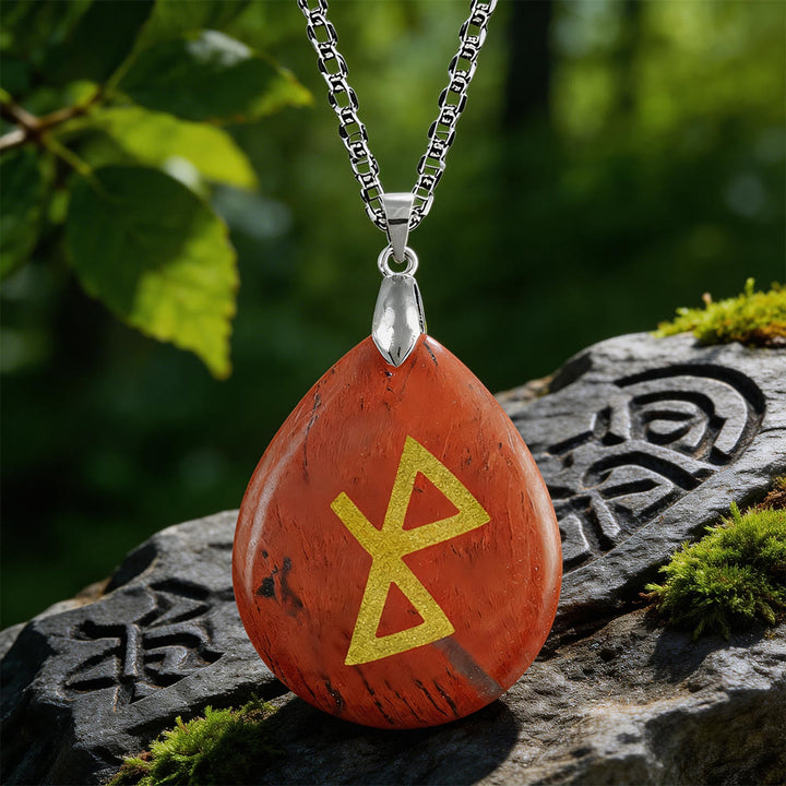WorldNorse Heilende Harmonie Rune -Halskette - Roter Jaspis - image 9