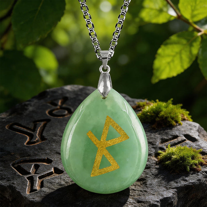 WorldNorse Heilende Harmonie Rune -Halskette - Grüner Aventurin - image 0
