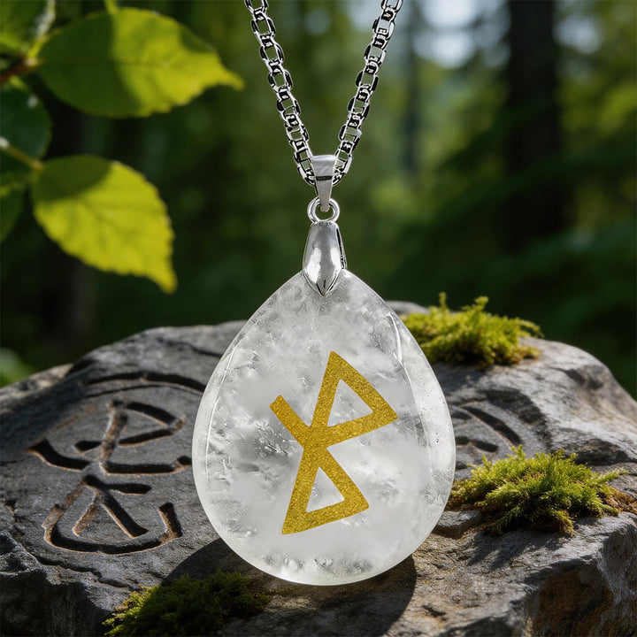 WorldNorse Heilende Harmonie Rune -Halskette - Klarer Quarz - image 10
