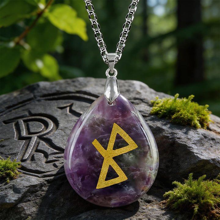 WorldNorse Heilende Harmonie Rune -Halskette - Amethyst - image 6