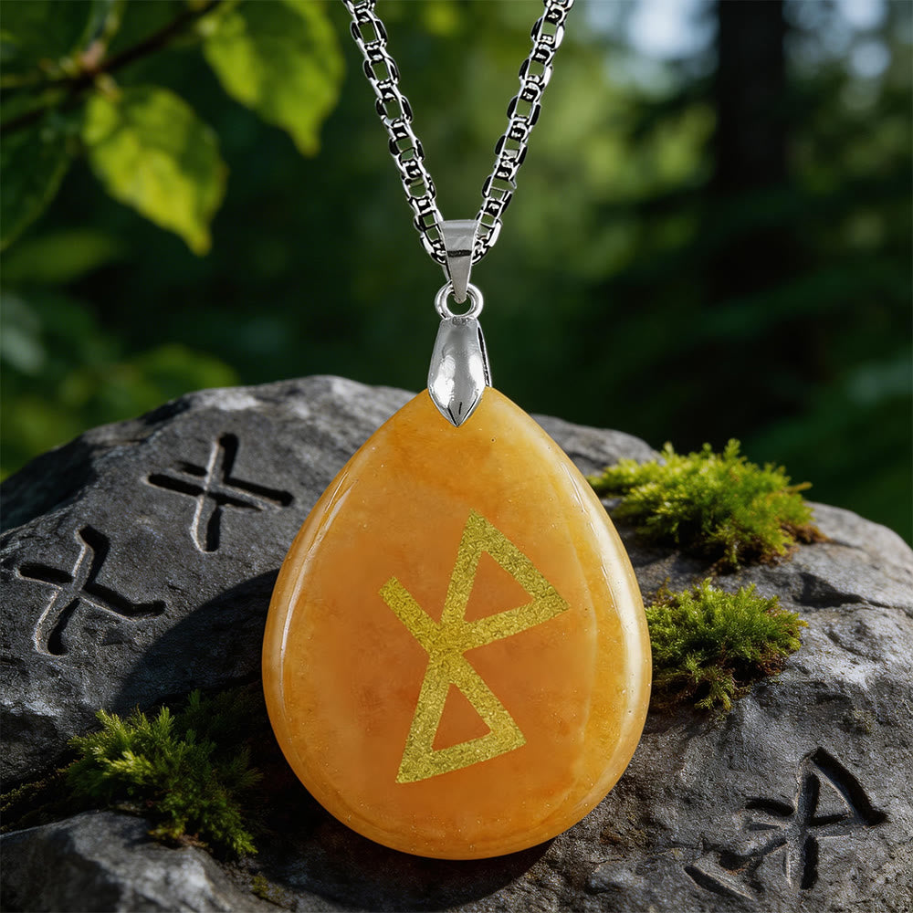 WorldNorse Heilende Harmonie Rune -Halskette - Roter Aventurin - image 3