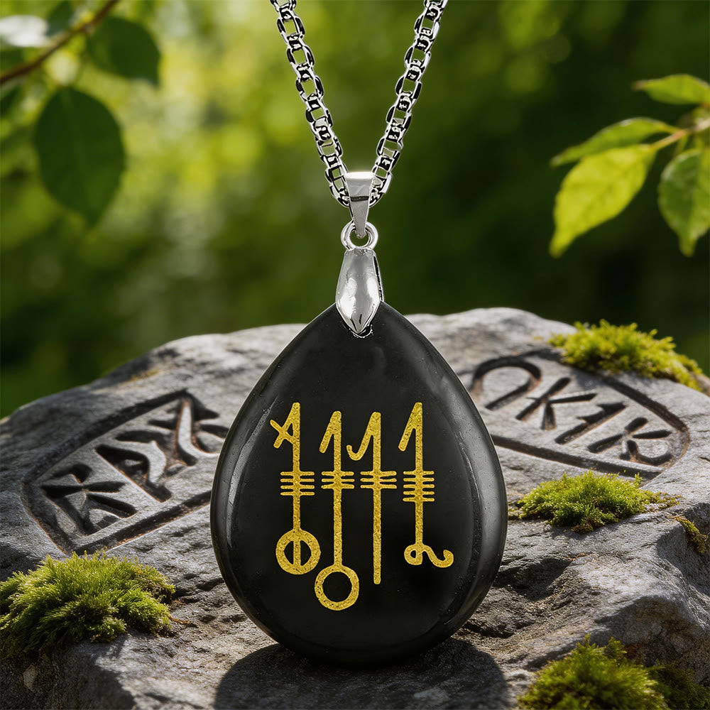 WorldNorse Svefnthorn Schlafschutz Kristallkette - Schwarzer Obsidian - image 1