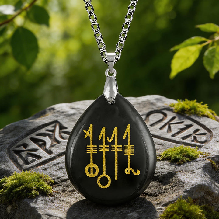 WorldNorse Svefnthorn Schlafschutz Kristallkette - Schwarzer Obsidian - image 1
