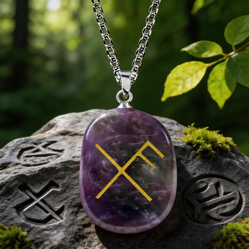 WorldNorse Gibo Auja Rune -Kristallkette - Amethyst - image 4